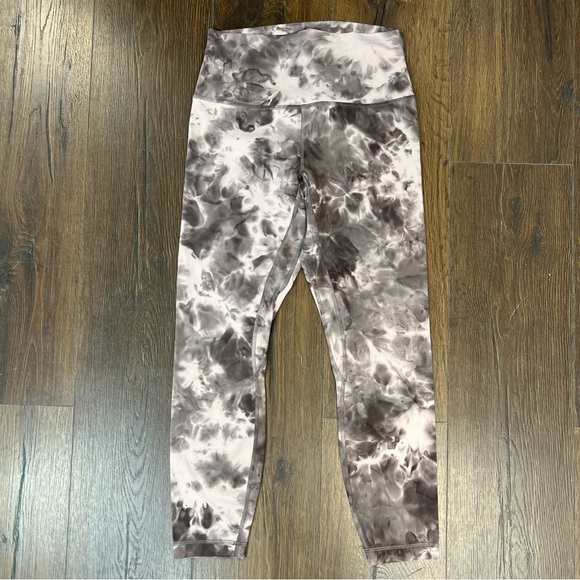 Lululemon Align High Rise Pant 25” Diamond Bery Gray Pant Tye Dye SZ 8 - Picture 2 of 5